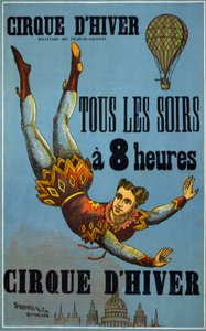 Winterzirkus jede Nacht um 8 Uhr: Werbeplakat von Stafford Co und Nottingham für eine Zirkusshow im Cirque d