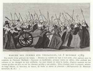Frauenmarsch auf Versailles, Französische Revolution, 5. Oktober 1789 von French School