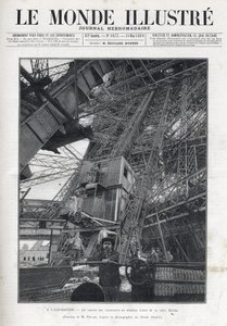 Weltausstellung in Paris 1889 - Der Weg der Aufzüge im ersten Stock des Eiffelturms - L