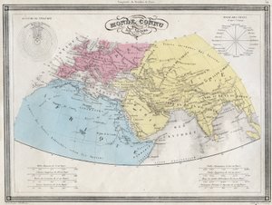 Weltkarte der Antike - Tafel aus dem „Universalatlas der alten und modernen Geographie für den Gebrauch von Internatsschulen“ von Vuillemin - ca. 1845 von French School
