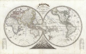 Weltkarte in zwei Hemisphären