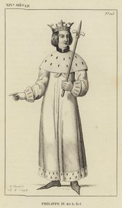 14. Jahrhundert, Philipp IV. genannt der Schöne (Gravur) von French School