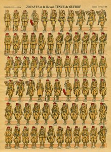 Zouaven, eine französische Infanterieeinheit, die 1830 von General Clauzel für die Eroberung Algeriens geschaffen wurde. Epinal-Bild. von French School