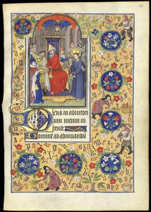 f.135r Miniatur von Pilatus, der sich die Hände wäscht, aus dem 