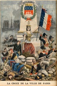 Fluctuat nec mergitur - Das Kreuz der Stadt Paris wird in das Wappen von Paris eingeführt, Illustration aus der englischen Zeitung „Le Petit Journal“ vom 5. Mai von French School