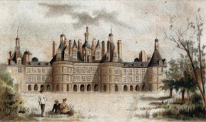 Ansicht des Schlosses Chambord (Loir-et-Cher) von French School