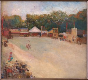 Ein Sommerabend auf dem Jahrmarkt im Hirschpark, nördlich von Kopenhagen von Fridolin Johansen