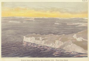 Abend im Treibeis, 22. September 1893 (Aquarellskizze) von Fridtjof Nansen