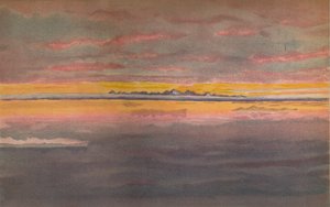Sonnenuntergang vor der Nordküste Asiens, nördlich der Mündung der Chatanga, 1893, 1897 von Fridtjof Nansen