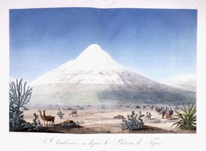 Der Chimborazo vom Plateau de Tapia aus gesehen