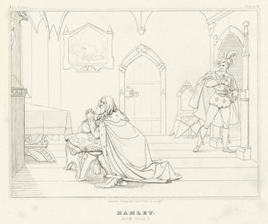 Hamlet, Akt III, Szene 3 (Gravur) von Friedrich August Moritz Retzsch