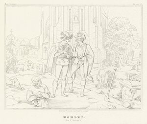 Hamlet, Akt V, Szene 1 von Friedrich August Moritz Retzsch