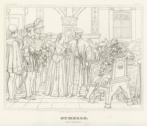 Othello, Akt I, Szene 3 (Gravur) von Friedrich August Moritz Retzsch