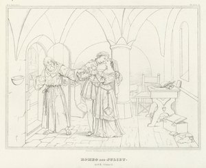 Romeo und Julia, Akt II, Szene 6 von Friedrich August Moritz Retzsch