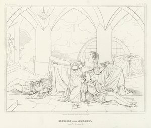 Romeo und Julia, Akt V, Szene 3 von Friedrich August Moritz Retzsch