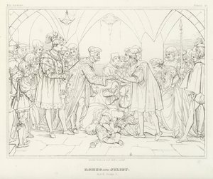 Romeo und Julia, Akt V, Szene 3 (Gravur) von Friedrich August Moritz Retzsch