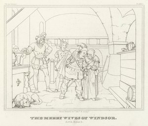 Die lustigen Weiber von Windsor, Akt II, Szene 2 von Friedrich August Moritz Retzsch