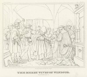 Die lustigen Weiber von Windsor, Akt IV, Szene 2 von Friedrich August Moritz Retzsch