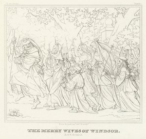 Die lustigen Weiber von Windsor, Akt V, Szene 3 von Friedrich August Moritz Retzsch