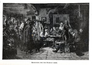 Rekrutierung für die schlesische Armee, 1882 von Friedrich Hiddemann