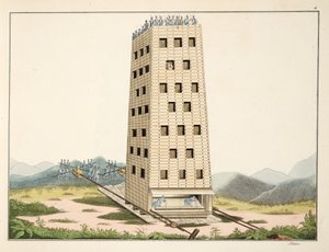 Beweglicher Turm, entworfen nach Caesars Turm in Namur, Platte aus 