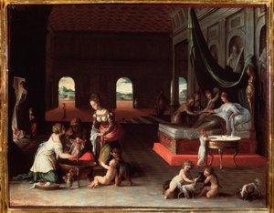 Geburt eines Kindes - ca. 1565 von Friedrich Sustris