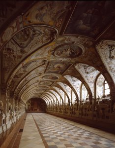Ansicht des Antiquariums des Königspalastes, entworfen von Friedrich Sustris von Friedrich Sustris