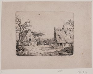 Landschaft mit zwei Bauernhäusern von Frits Grove