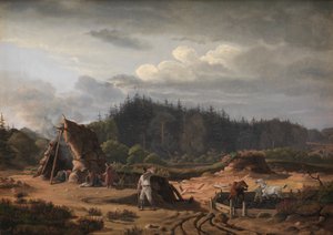 Ein Moor mit Torfstechern. Høsterkøb, Nordseeland