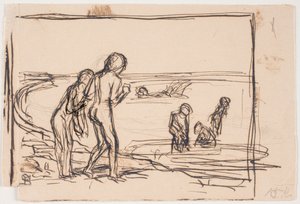 Badende Kinder am Strand von Fritz Syberg
