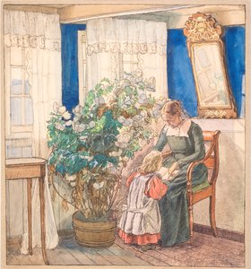 Mutter und Kind betrachten Bilder (Anna und Hans Syberg)