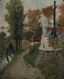 Altar und Kreuz an der Landstraße in Normandie, ca. 1900 von Fritz Thaulow