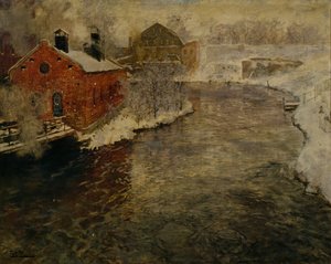 Fabriken am Akerselva-Fluss von Fritz Thaulow