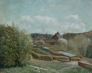 Landschaft mit Oslo Krankenhaus, ca. 1880 von Fritz Thaulow