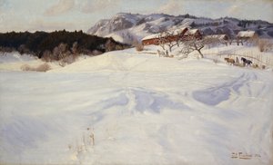 Schneeszene mit Schlitten, Fleskum