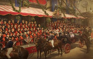 König Edward VII verleiht Alderman Edward B. James den Ritterschlag im Rathaus, 9. Juli 1908
