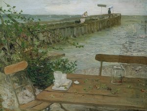 Landungssteg am Starnberger See von Fritz von Uhde
