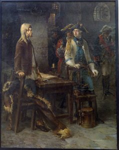 Der Zar Peter III. besucht Iwan VI. in der Festung Schlüsselburg (1762) von Fyodor Jemelyanovich Burov