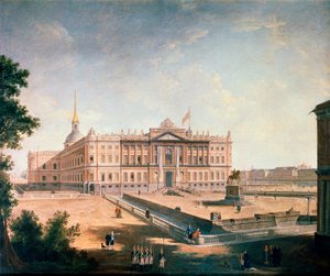 Ansicht des Michael-Palastes und des Connetable-Platzes, St. Petersburg von Fyodor Yakovlevich Alexeev
