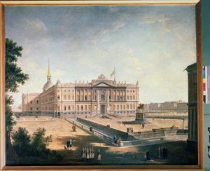 Ansicht des Michael-Palastes und des Konnetabelplatzes in Sankt Petersburg von Fyodor Yakovlevich Alexeev