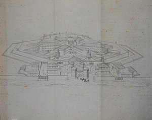 Entwurf für ein Zellengefängnis für 585 Gefangene von G.A. Blouet