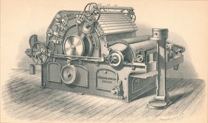 Selbstabstreifende Kardiermaschine, von Dobson und Barlow Bolton, 1874 von GB Smith