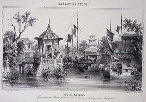 Ansicht von Kanton, weibliche Matrosen in ihren Sampans, aus 