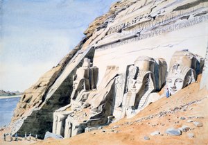Vorderseite des Großen Tempels von Abu Simbel, Ägypten, ca. 1845 von GF Weston