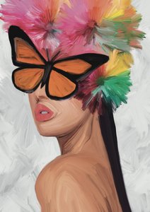 Farbiger Schmetterlingsfrau von GIovanna Gil Alves