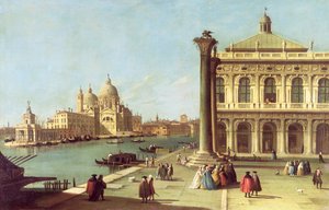 Eingang zum Canal Grande, Venedig, mit der Piazzetta und der Kirche Santa Maria della Salute