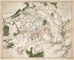 Karte der Schlacht bei Waterloo, 1815 von G. Jacowick