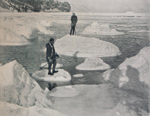 Campbell und Priestley treiben auf Pfannkucheneis, 1912, 1913