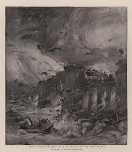 Der Zyklon trifft das östliche Ende der Eads-Brücke von G. W. Peters