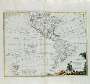 Amerika aufgeteilt in seine Hauptstaaten, Stich von G. Zuliani aus Band I des Neuesten Atlas, veröffentlicht in Venedig 1776 von Antonio Zatta, Privatsammlung